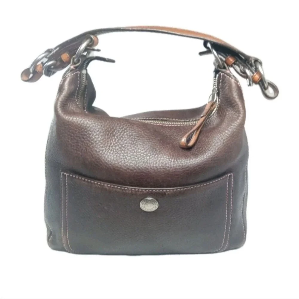 Coach Chelsea Leather Shoulder Bag 8E98 Brown Hobo Y2K